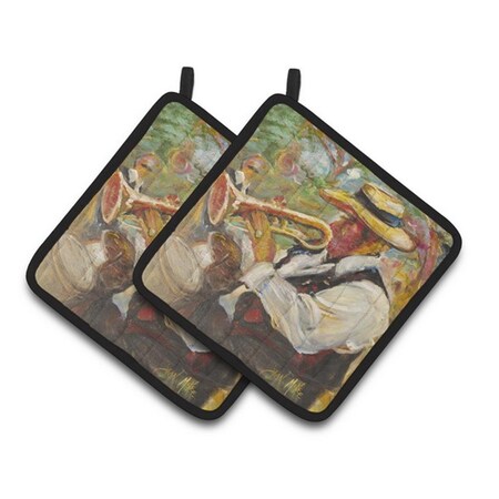 Carolines Treasures Jazz Trumpet Pair of Pot Holders, 7.5 x 3 x 7.5 in. JMK1276PTHD
